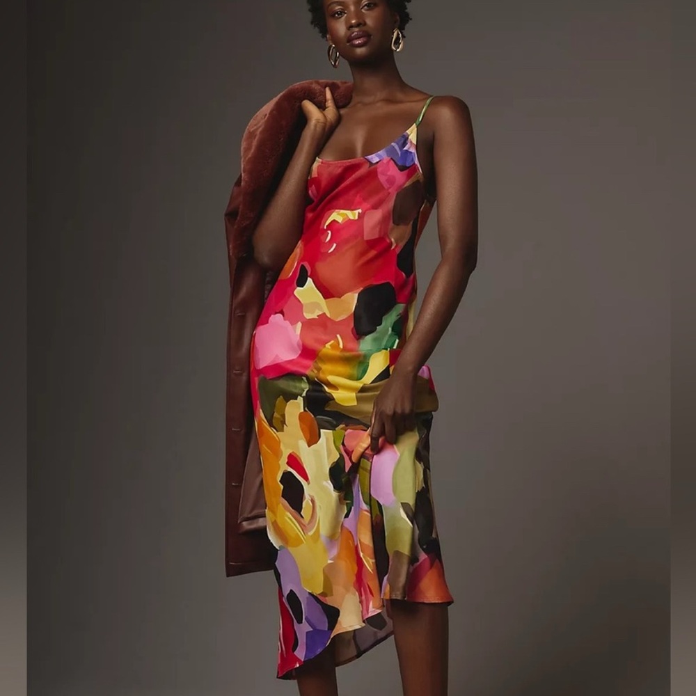 Anthropologie/ Conditions Apply Elva Printed Slip Dress